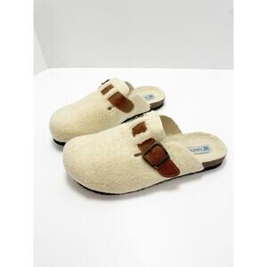 Calistoga Faux Sherpa Clogs Slide On Size 8